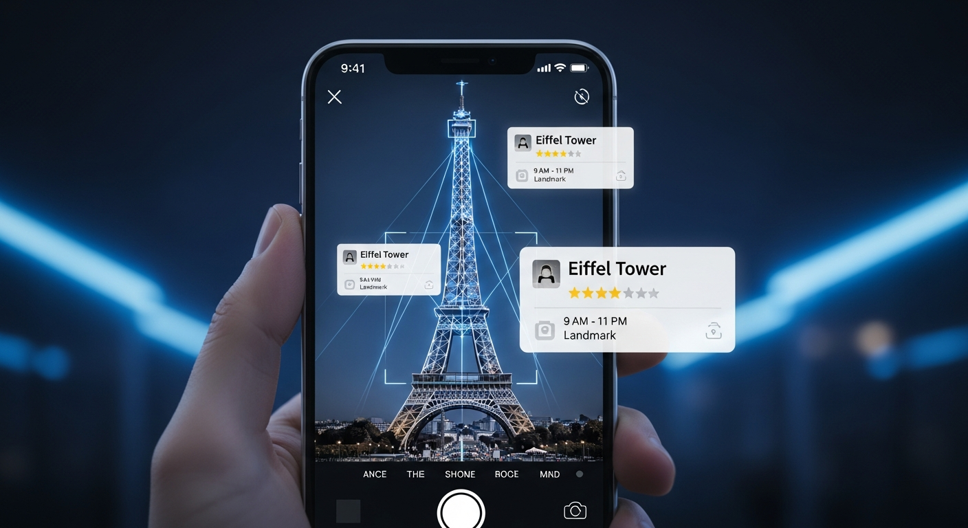 AI Vision scanning a landmark